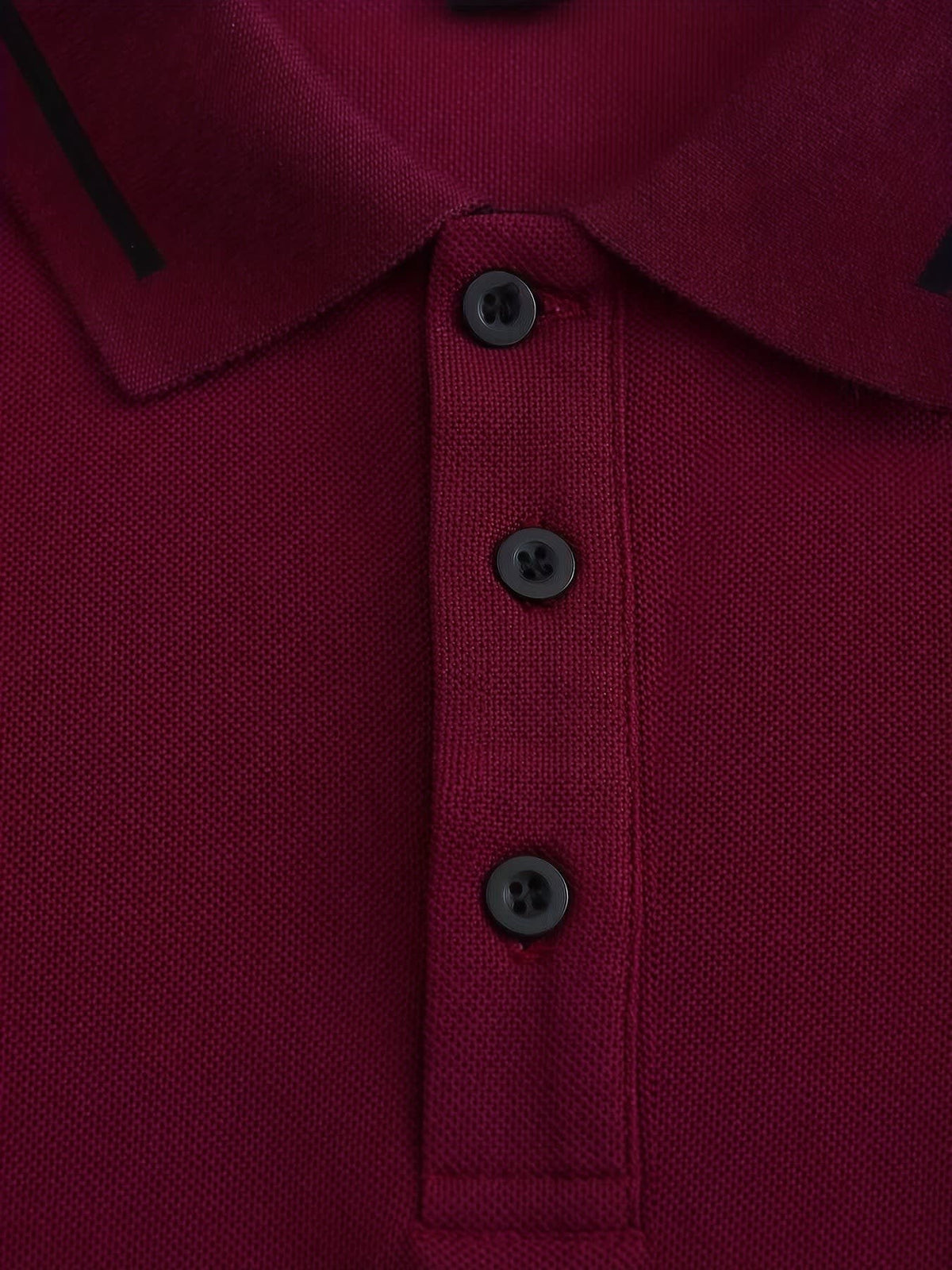 Hanson Contrast Placket Long Sleeve Polo
