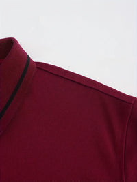 Hanson Contrast Placket Long Sleeve Polo