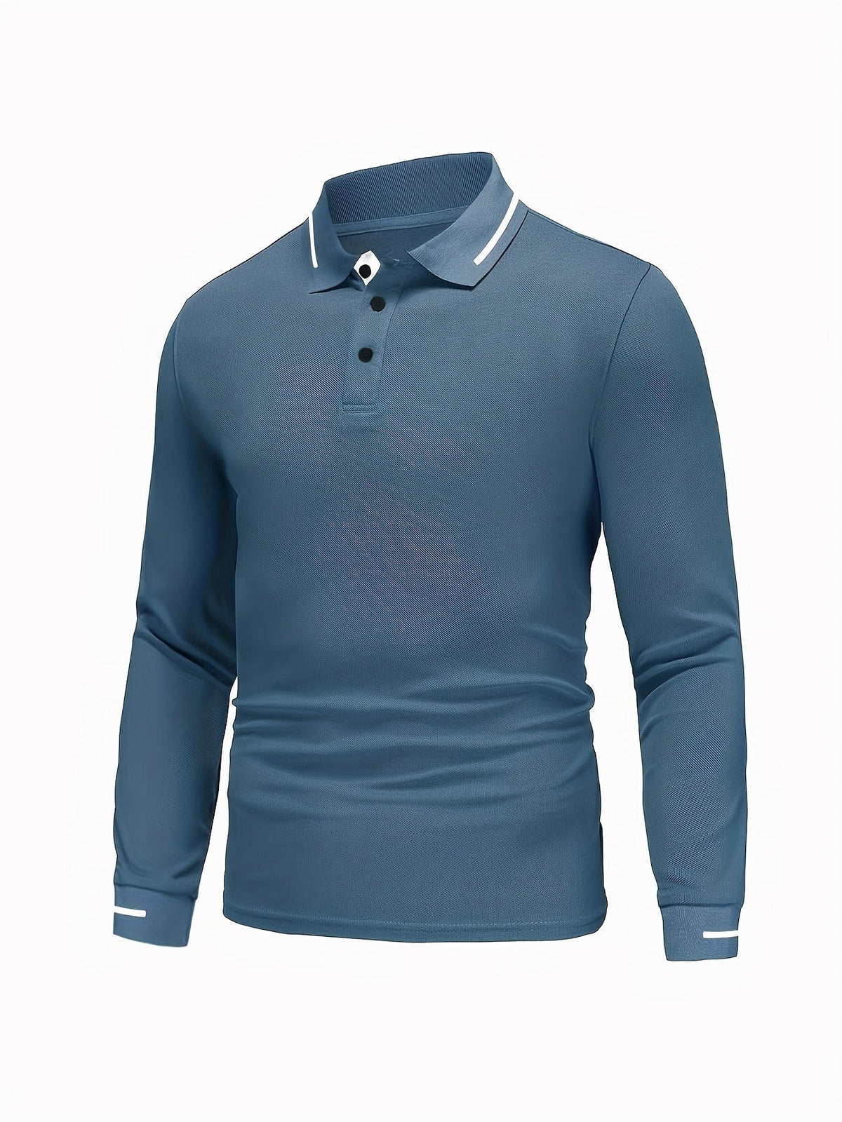 Hanson Contrast Placket Long Sleeve Polo