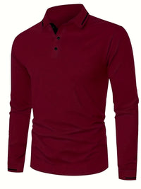 Hanson Contrast Placket Long Sleeve Polo