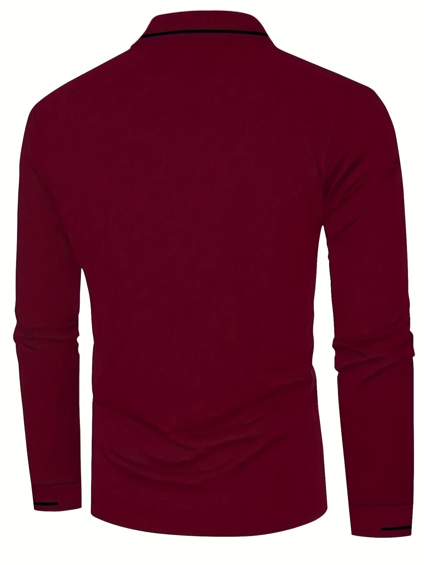 Hanson Contrast Placket Long Sleeve Polo_41