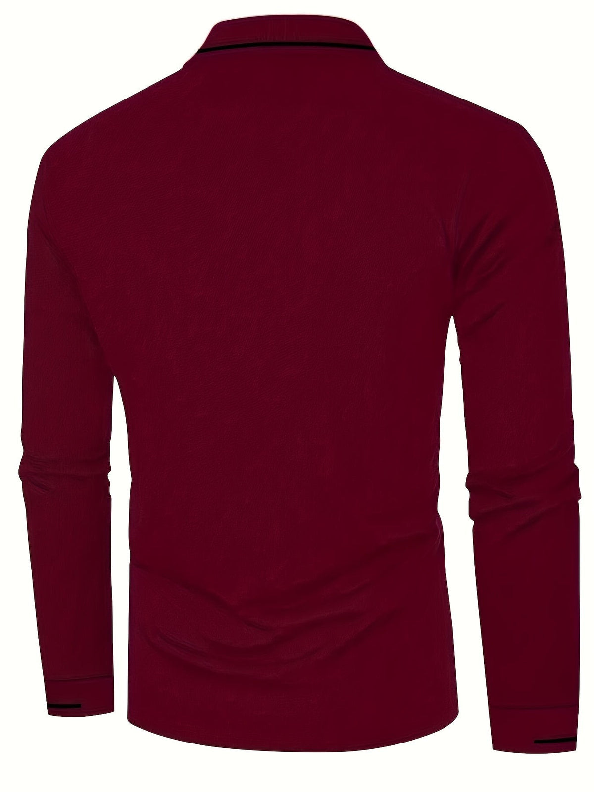 Hanson Contrast Placket Long Sleeve Polo