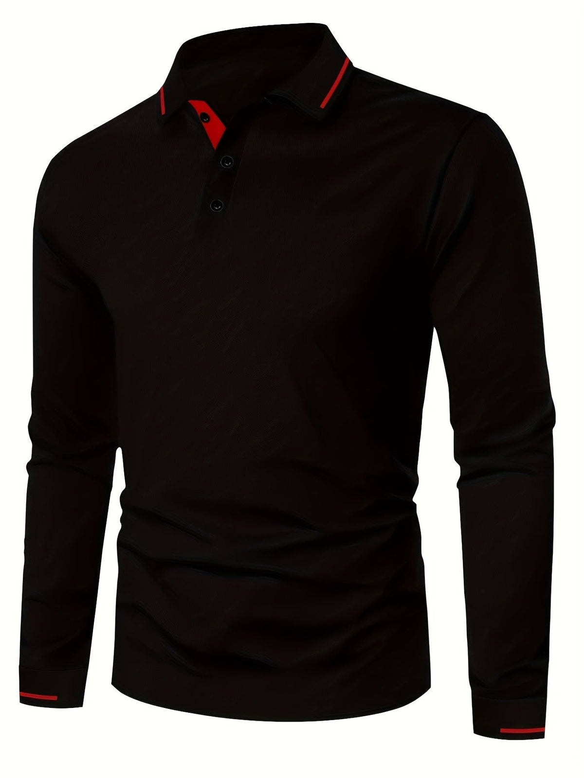 Hanson Contrast Placket Long Sleeve Polo