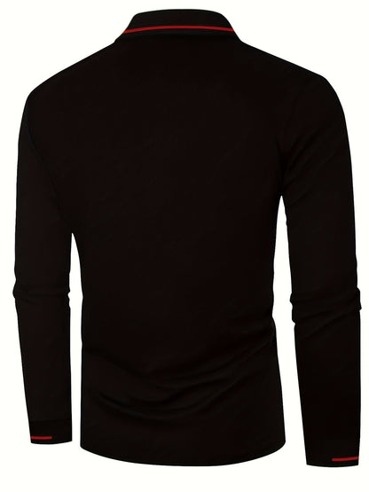 Hanson Contrast Placket Long Sleeve Polo_47