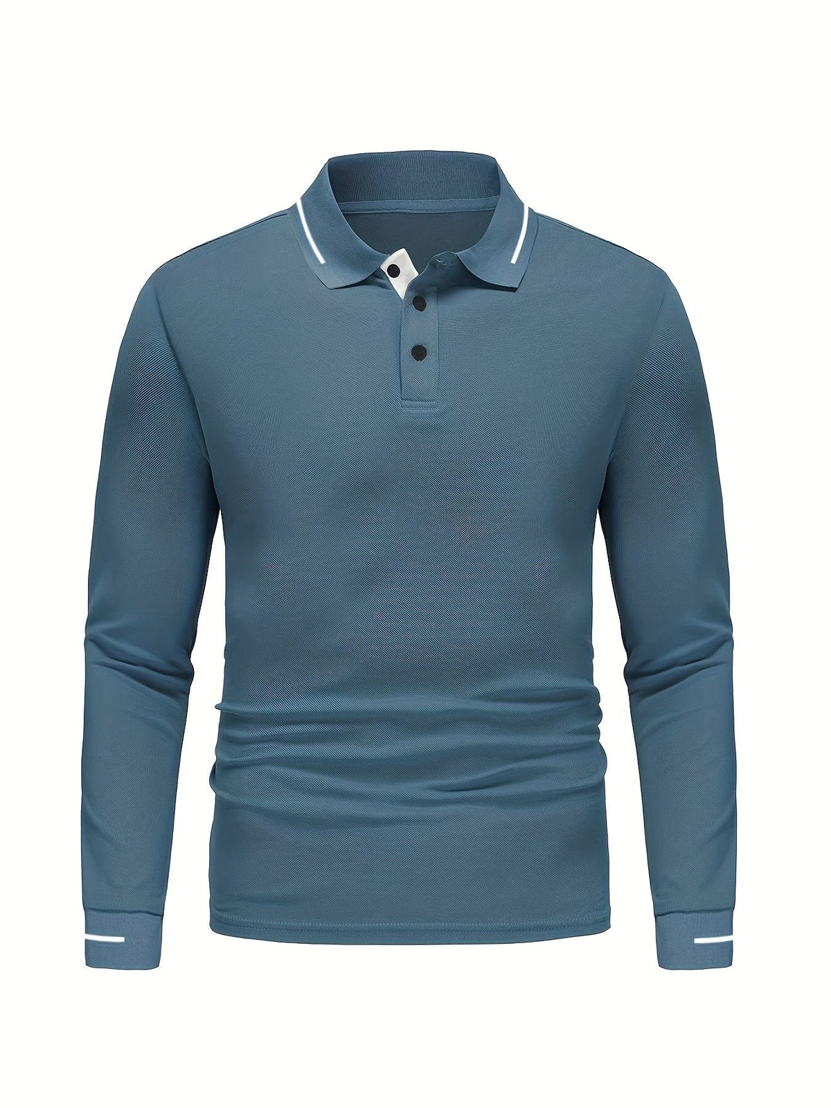 Hanson Contrast Placket Long Sleeve Polo