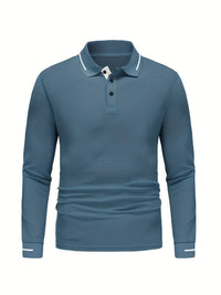 Hanson Contrast Placket Long Sleeve Polo