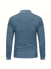 Hanson Contrast Placket Long Sleeve Polo