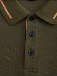 Hanson Contrast Placket Long Sleeve Polo