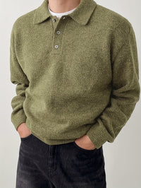 Bayard Brushed Knit Polo Collar Sweater