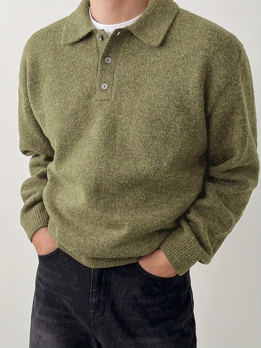 Bayard Brushed Knit Polo Collar Sweater_1
