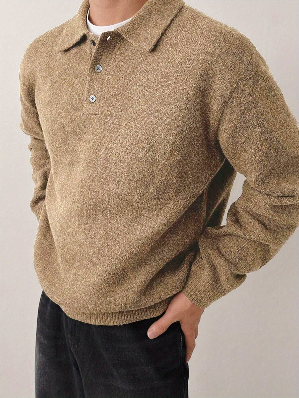 Bayard Brushed Knit Polo Collar Sweater