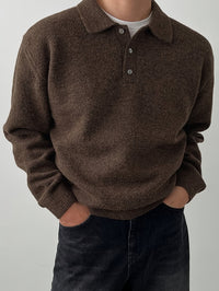 Bayard Brushed Knit Polo Collar Sweater