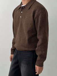 Bayard Brushed Knit Polo Collar Sweater