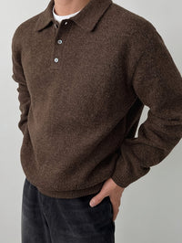Bayard Brushed Knit Polo Collar Sweater