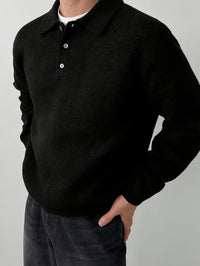 Bayard Brushed Knit Polo Collar Sweater