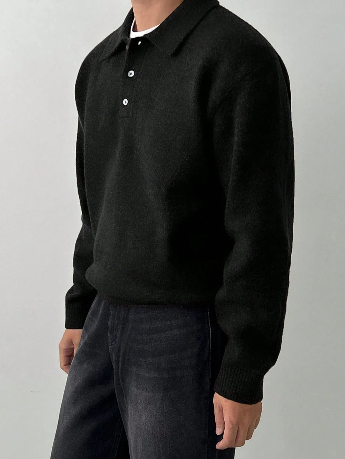 Bayard Brushed Knit Polo Collar Sweater
