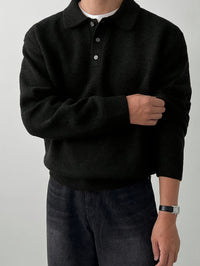 Bayard Brushed Knit Polo Collar Sweater