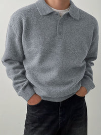 Bayard Brushed Knit Polo Collar Sweater
