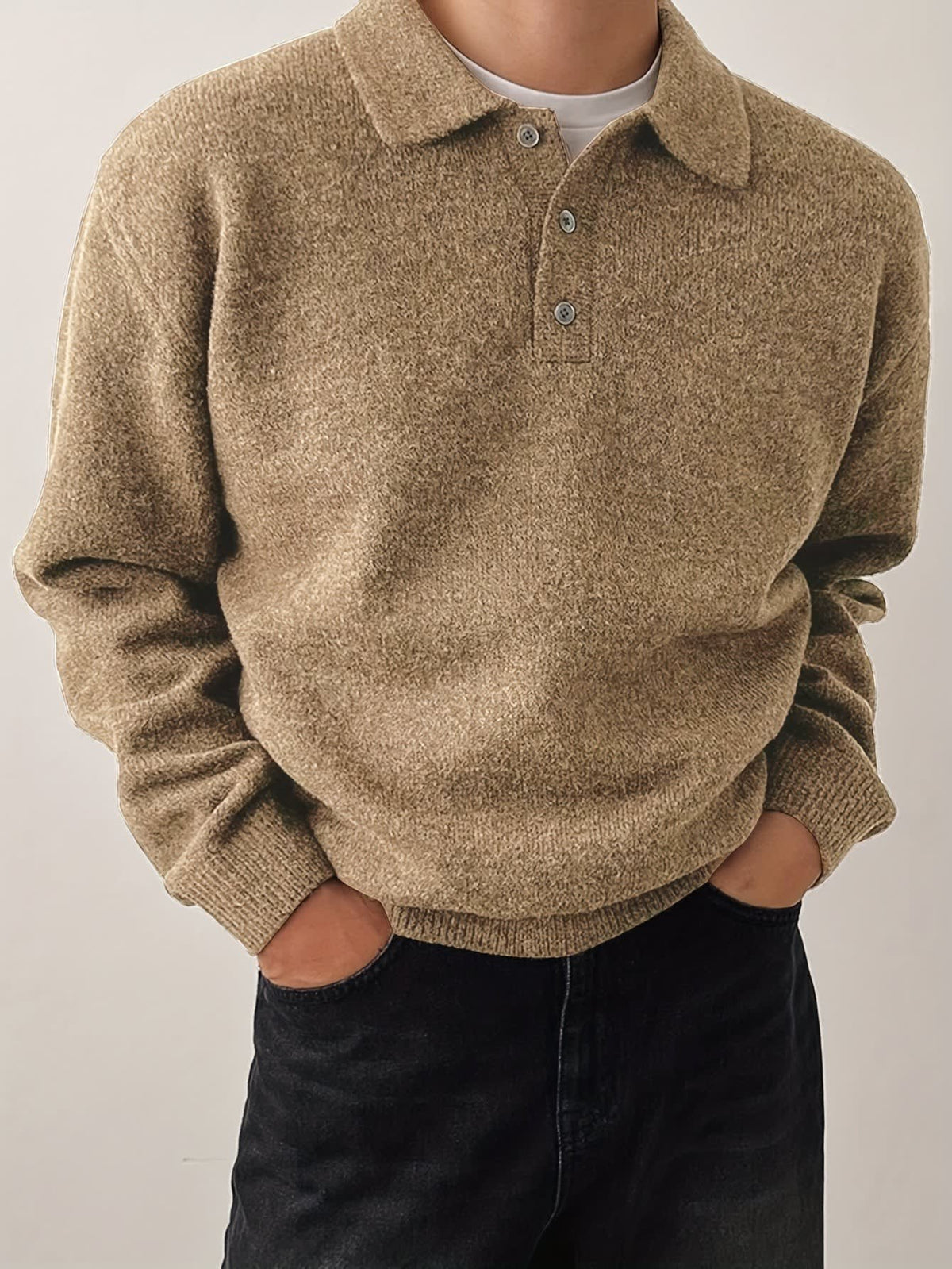 Bayard Brushed Knit Polo Collar Sweater