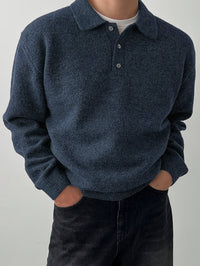 Bayard Brushed Knit Polo Collar Sweater