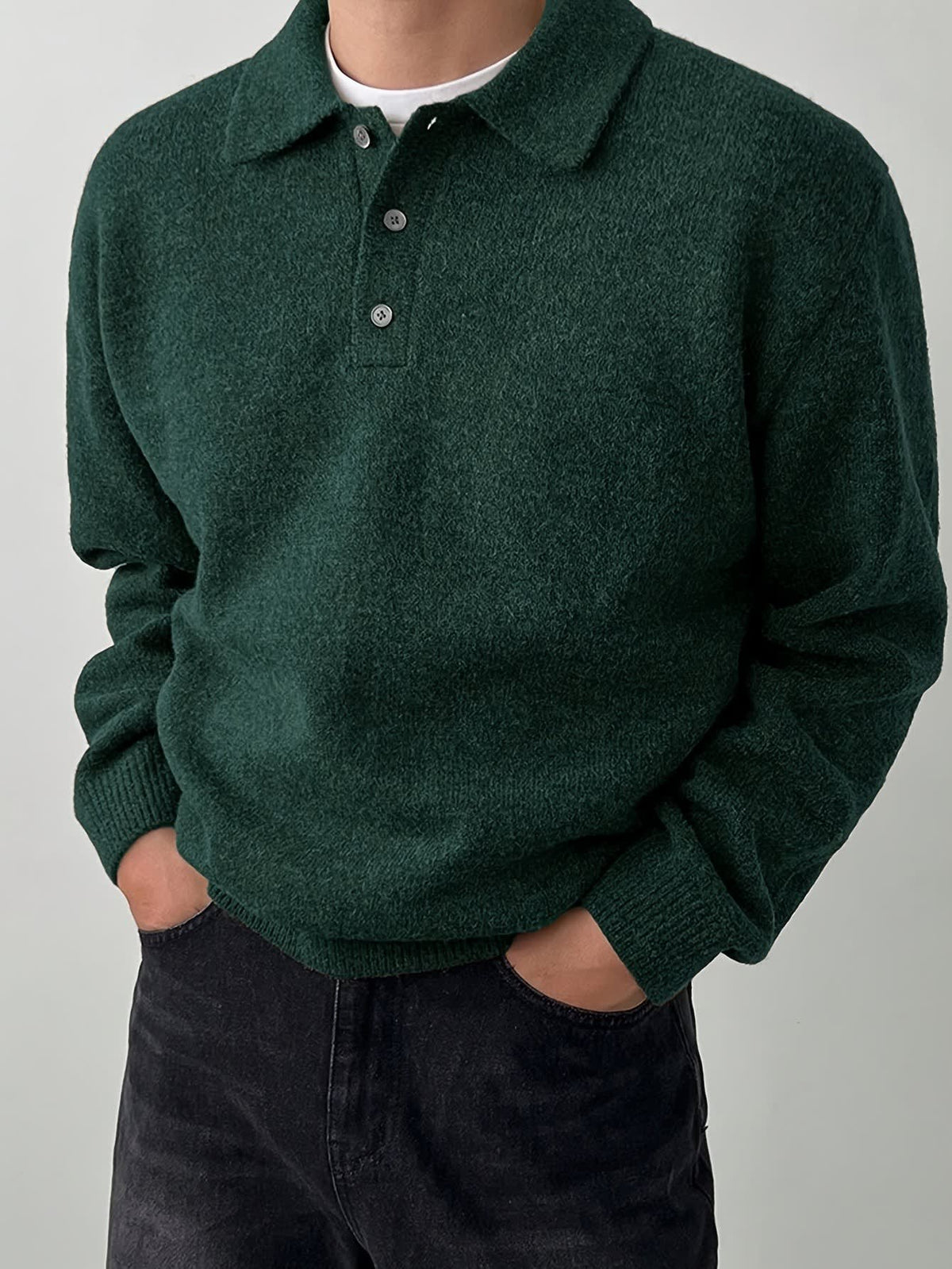 Bayard Brushed Knit Polo Collar Sweater
