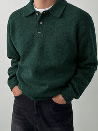 Bayard Brushed Knit Polo Collar Sweater