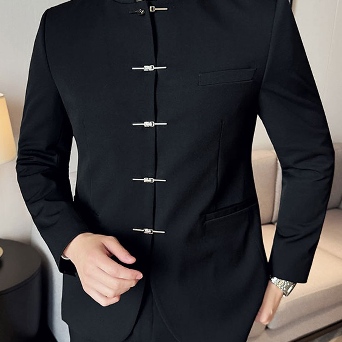 Milton Stand Collar Slim Fit Suit Jacket