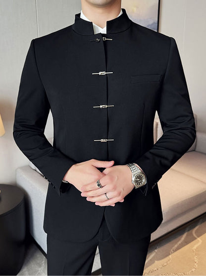 Milton Stand Collar Slim Fit Suit Jacket_3