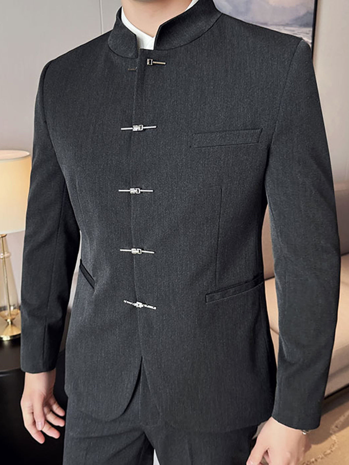 Milton Stand Collar Slim Fit Suit Jacket