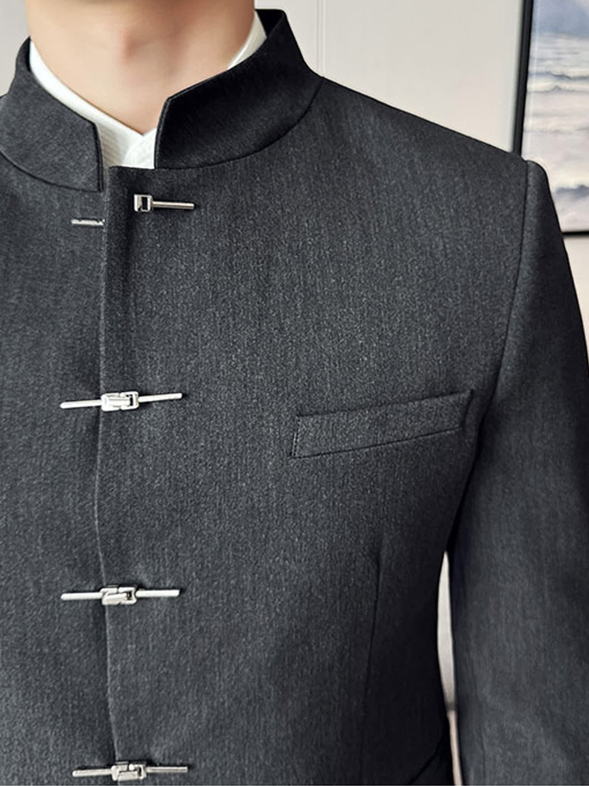 Milton Stand Collar Slim Fit Suit Jacket