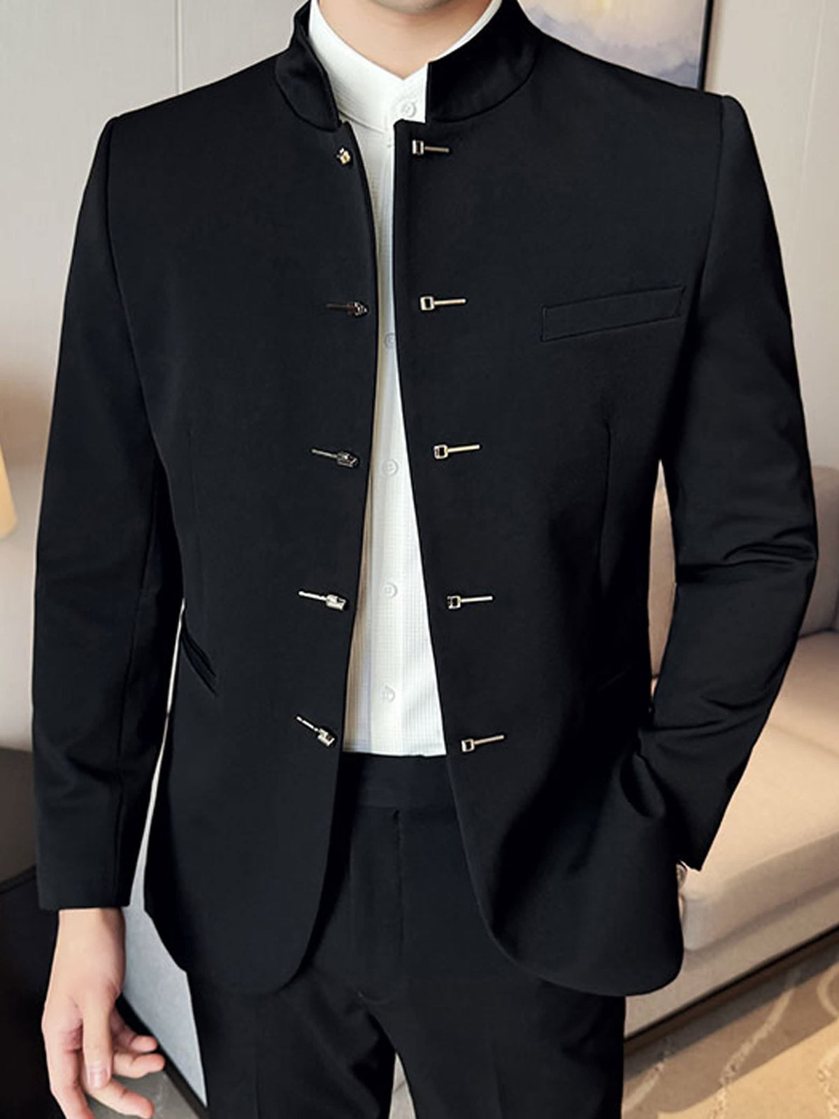 Milton Stand Collar Slim Fit Suit Jacket