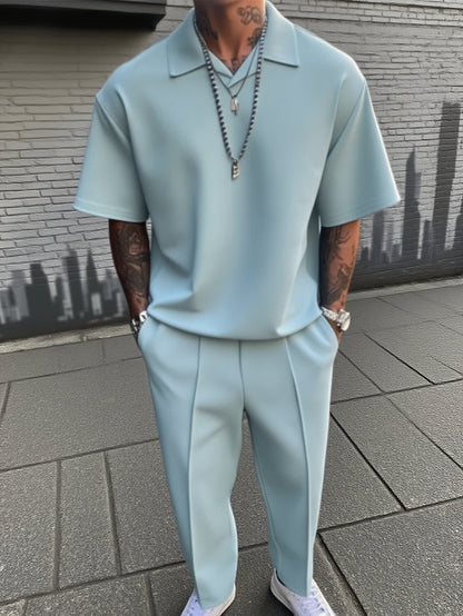 Gilbert Open Collar Polo And Trousers Set_1