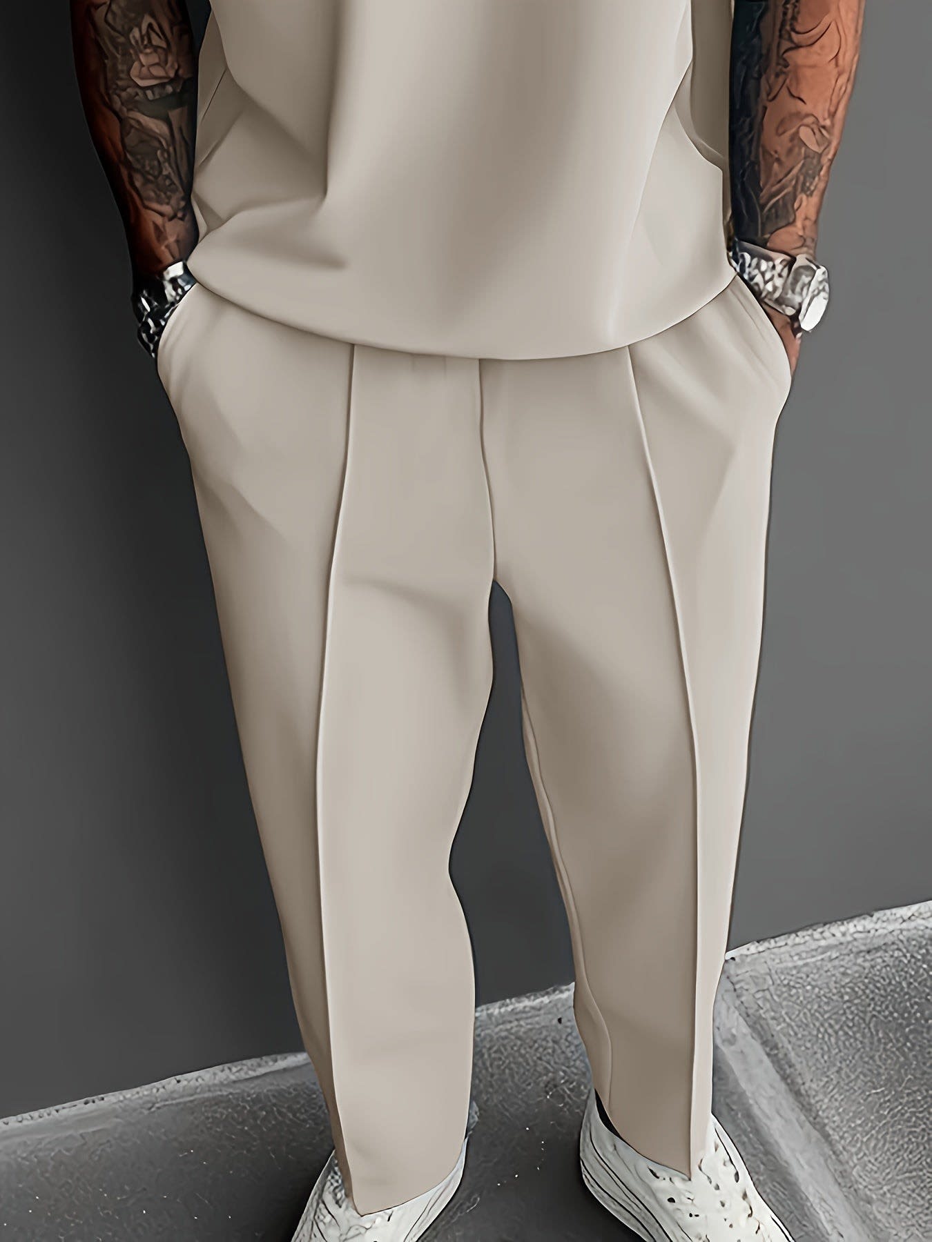 Gilbert Open Collar Polo And Trousers Set_10