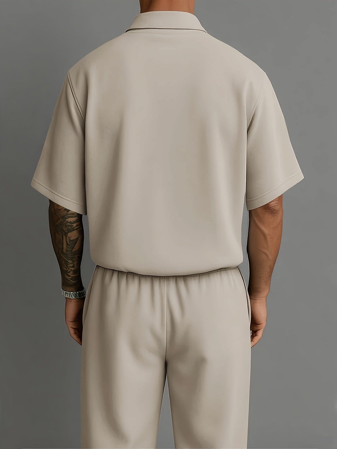 Gilbert Open Collar Polo And Trousers Set_14