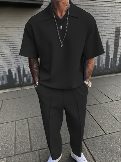 Gilbert Open Collar Polo And Trousers Set_3