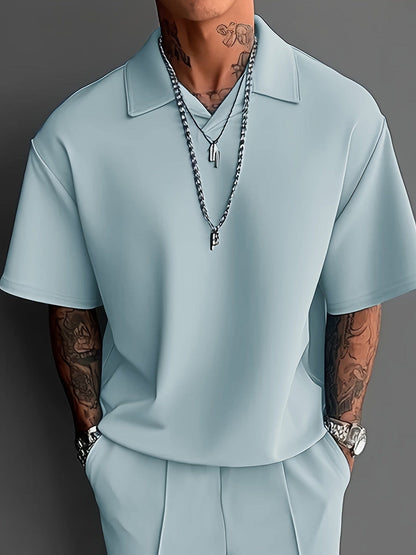Gilbert Open Collar Polo And Trousers Set_5