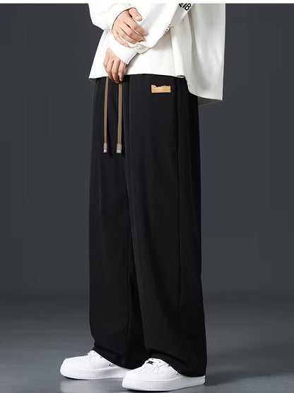 Gene Contrast Drawstring Wide Leg Trousers_1