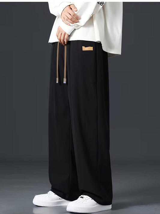 Gene Contrast Drawstring Wide Leg Trousers_1