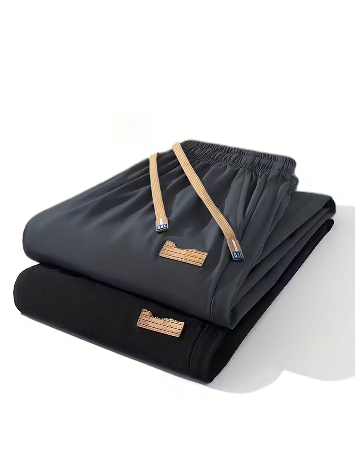 Gene Contrast Drawstring Wide Leg Trousers