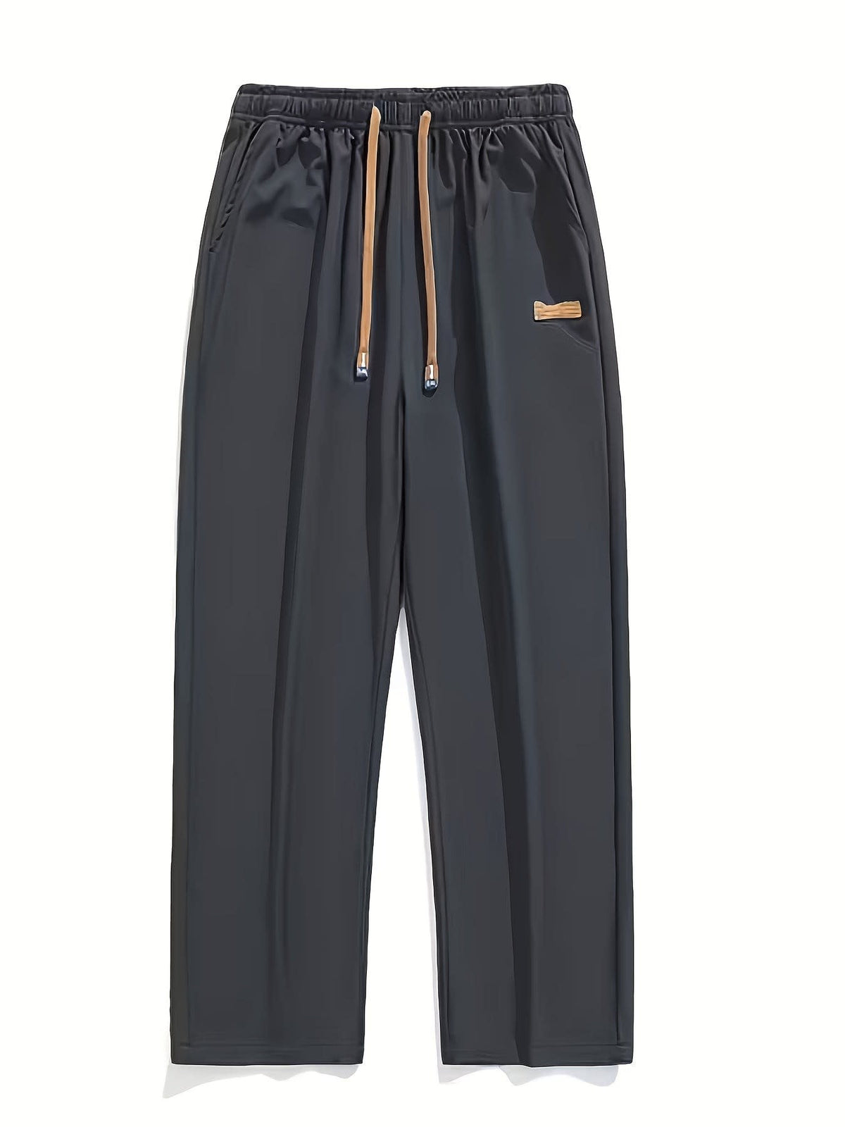 Gene Contrast Drawstring Wide Leg Trousers