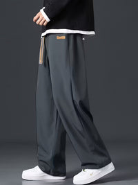 Gene Contrast Drawstring Wide Leg Trousers