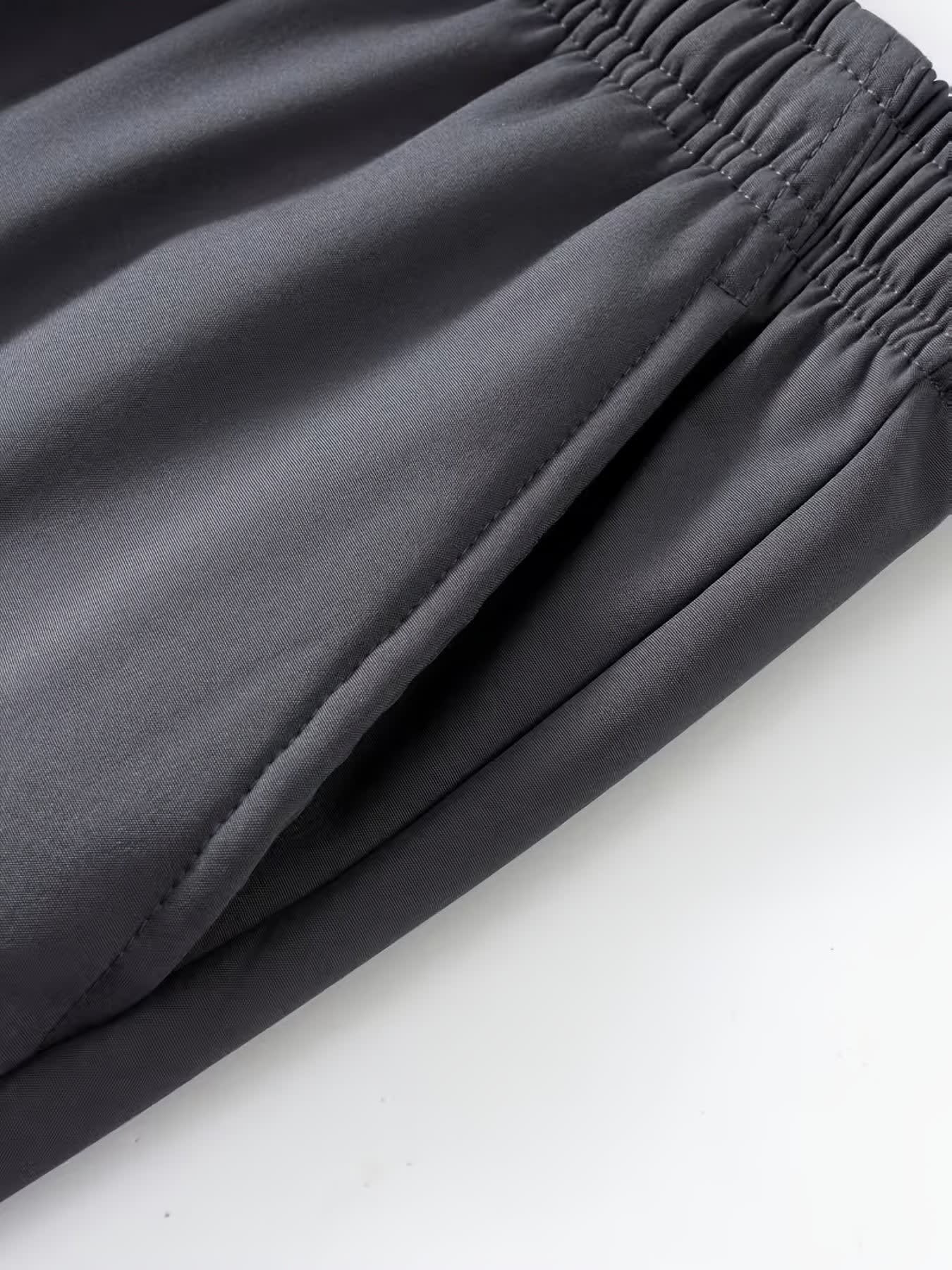 Gene Contrast Drawstring Wide Leg Trousers_7