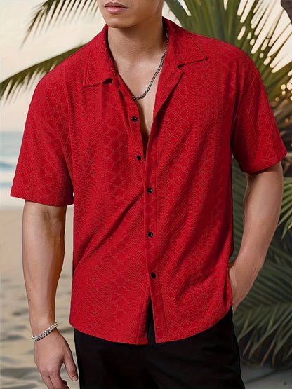 Gerard Eyelet Texture Camp Collar Shirt_10