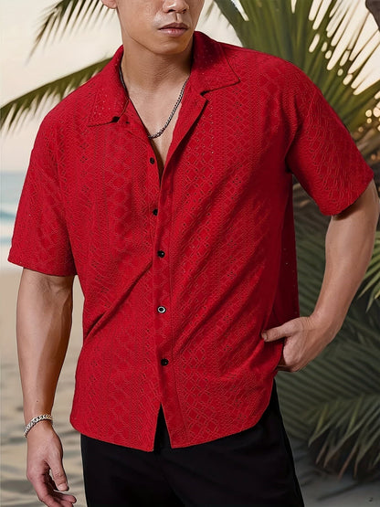 Gerard Eyelet Texture Camp Collar Shirt_11