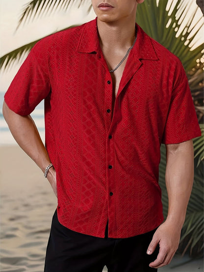 Gerard Eyelet Texture Camp Collar Shirt_13