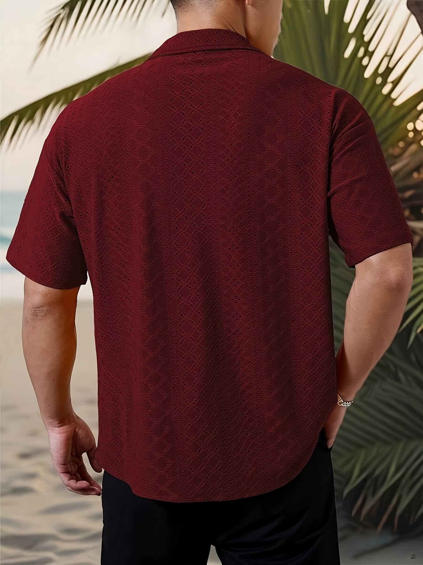 Gerard Eyelet Texture Camp Collar Shirt_20