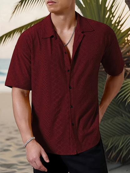 Gerard Eyelet Texture Camp Collar Shirt_22
