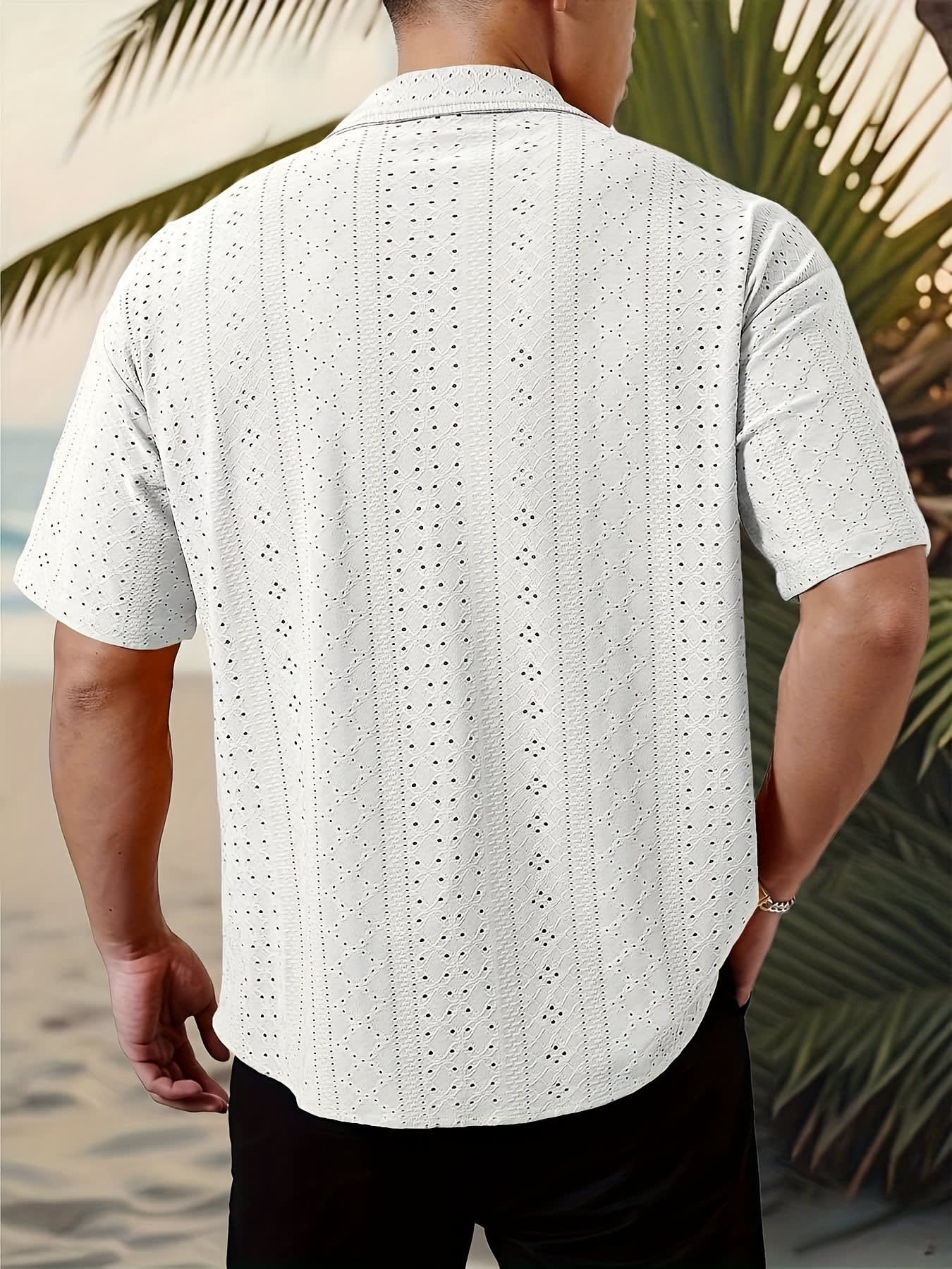 Gerard Eyelet Texture Camp Collar Shirt_25