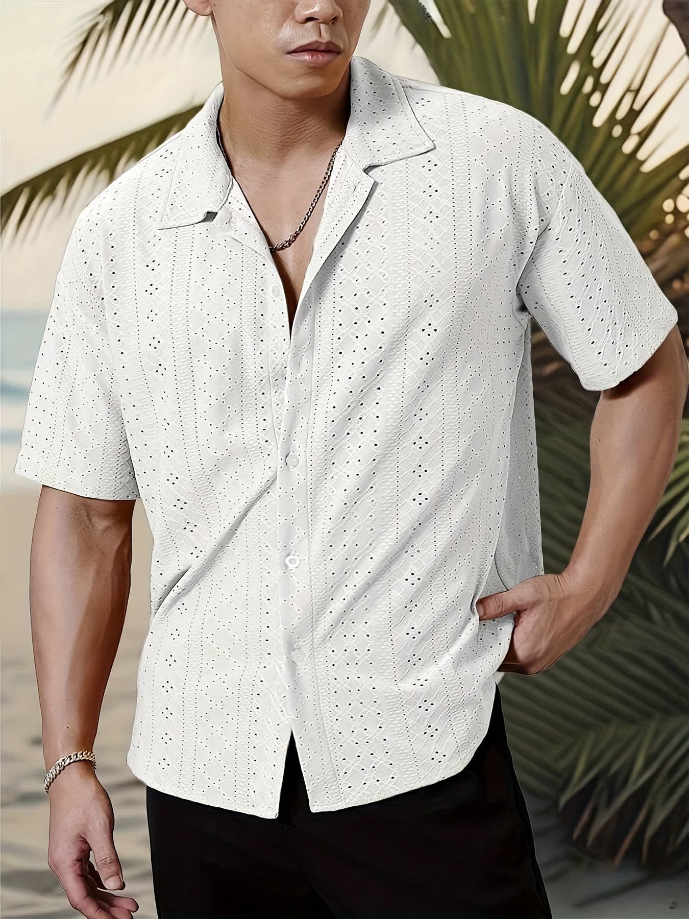 Gerard Eyelet Texture Camp Collar Shirt_27