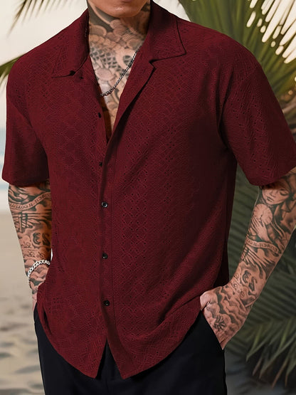 Gerard Eyelet Texture Camp Collar Shirt_6
